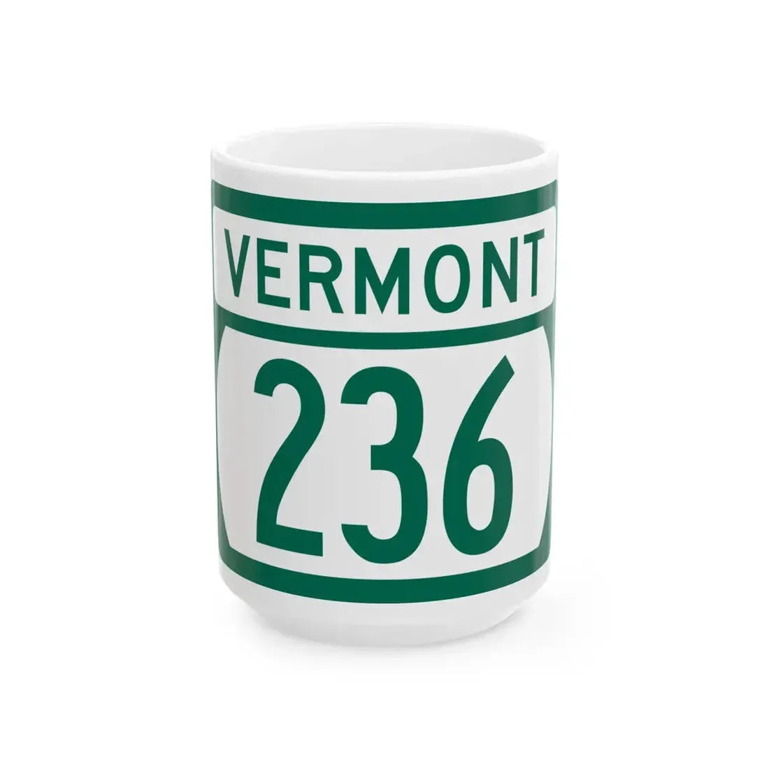 Vermont 236 (Vermont) (Road Sign) White Coffee Mug 15oz - Go Mug Yourself