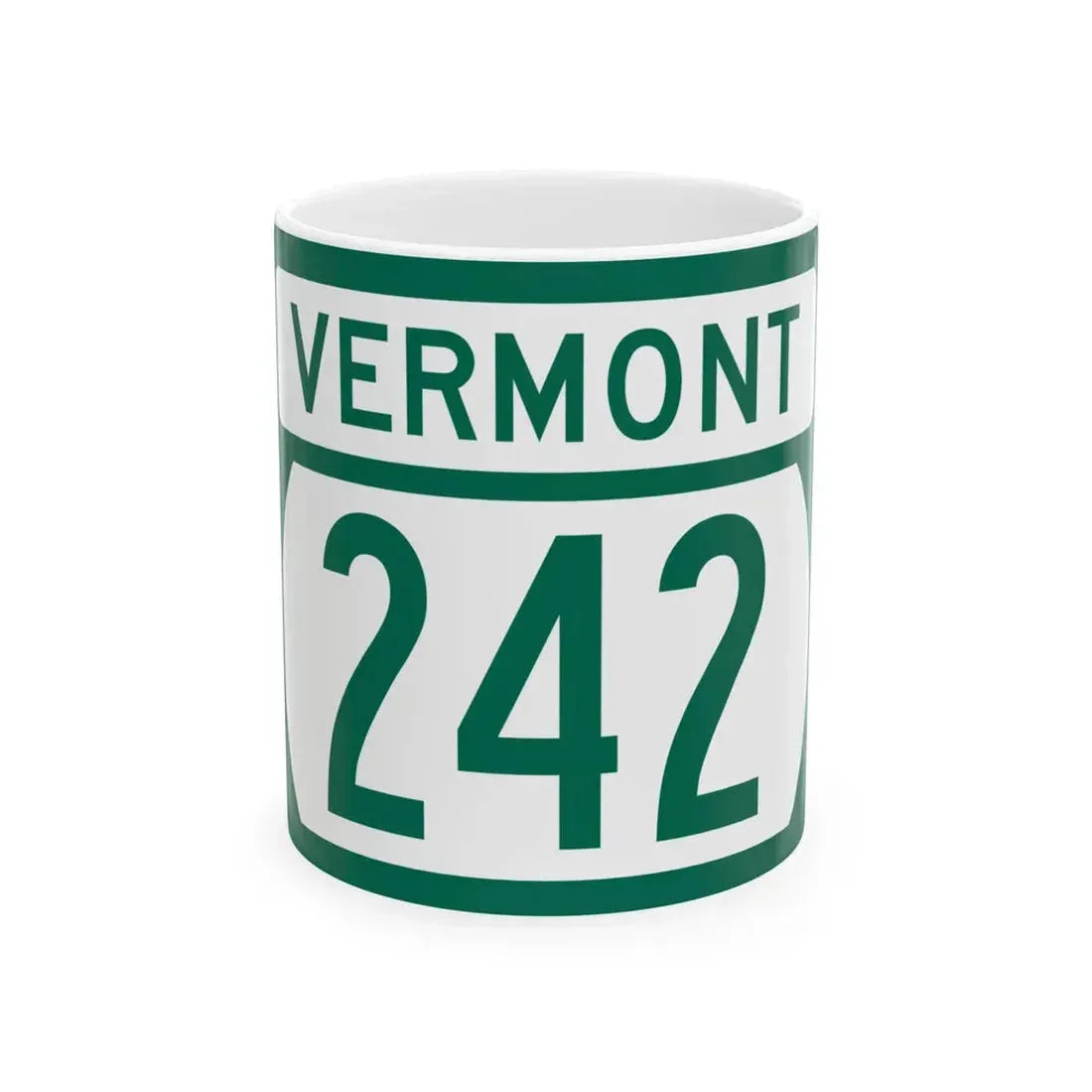 Vermont 242 (Vermont) (Road Sign) White Coffee Mug 11oz - Go Mug Yourself