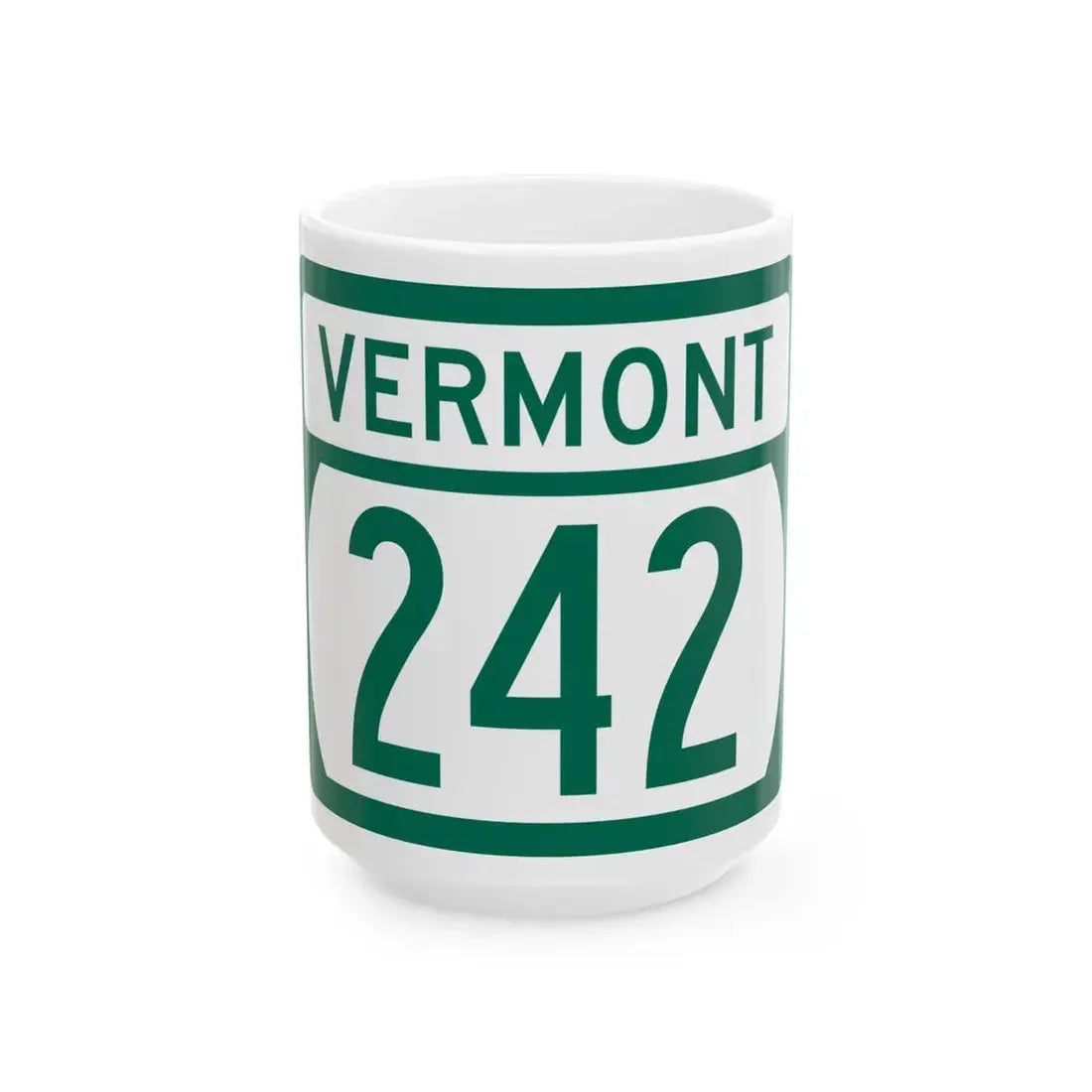 Vermont 242 (Vermont) (Road Sign) White Coffee Mug 15oz - Go Mug Yourself
