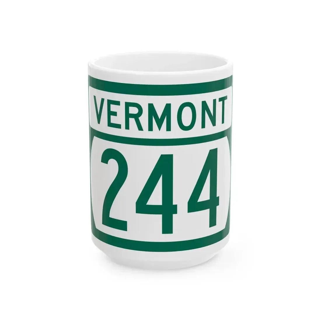 Vermont 244 (Vermont) (Road Sign) White Coffee Mug 15oz - Go Mug Yourself