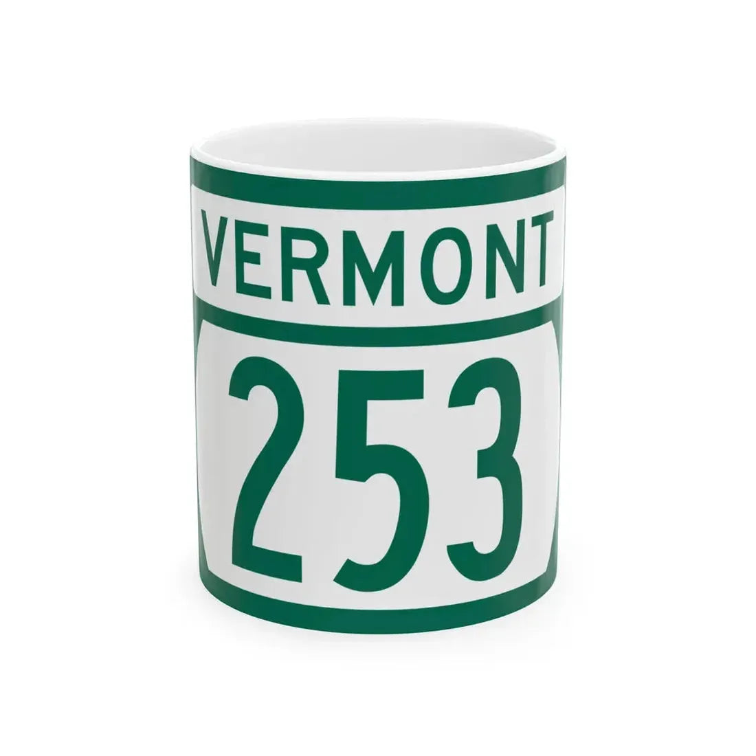 Vermont 253 (Vermont) (Road Sign) White Coffee Mug 11oz - Go Mug Yourself