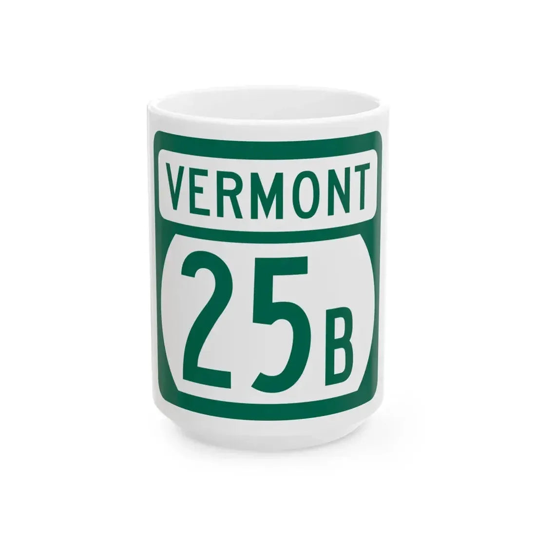Vermont 25B (Vermont) (Road Sign) White Coffee Mug 15oz - Go Mug Yourself