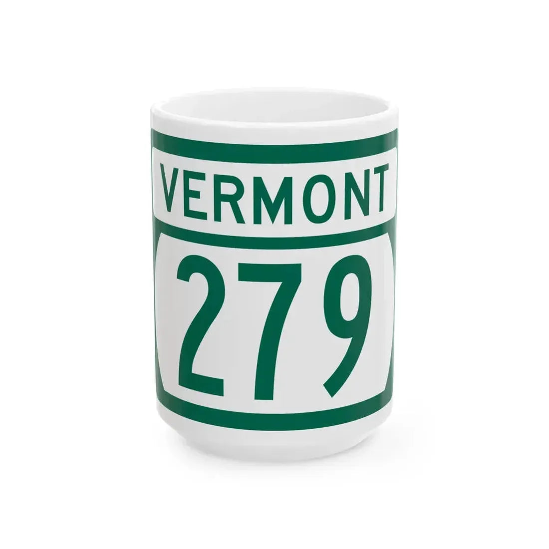 Vermont 279 (Vermont) (Road Sign) White Coffee Mug 15oz - Go Mug Yourself