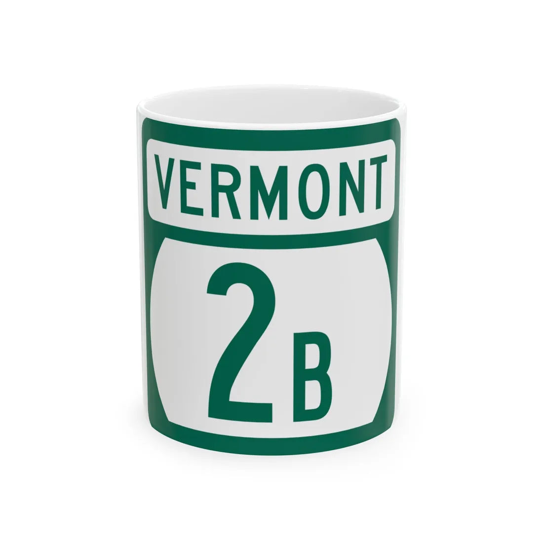 Vermont 2B (Vermont) (Road Sign) White Coffee Mug 11oz - Go Mug Yourself