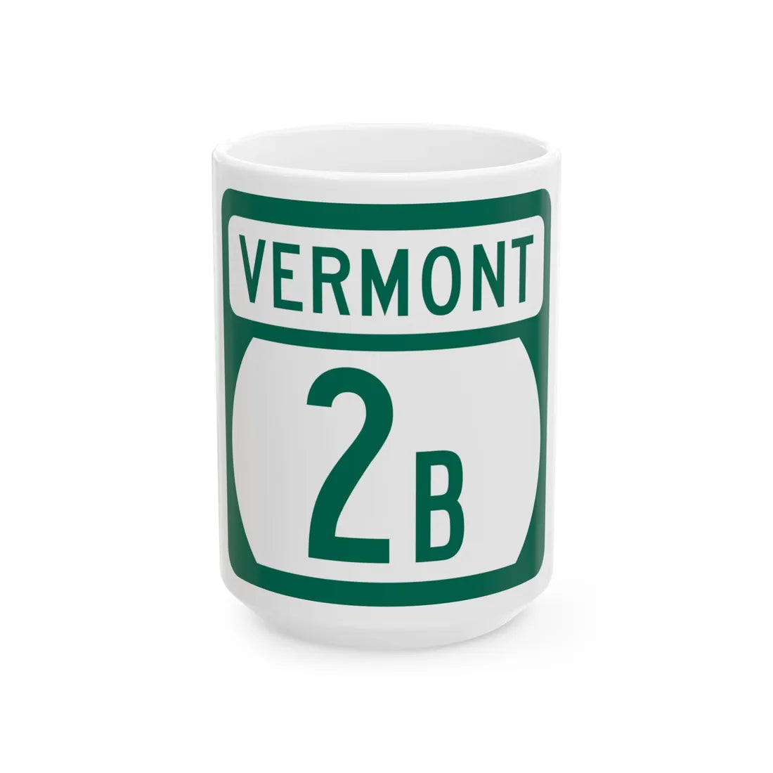 Vermont 2B (Vermont) (Road Sign) White Coffee Mug 15oz - Go Mug Yourself