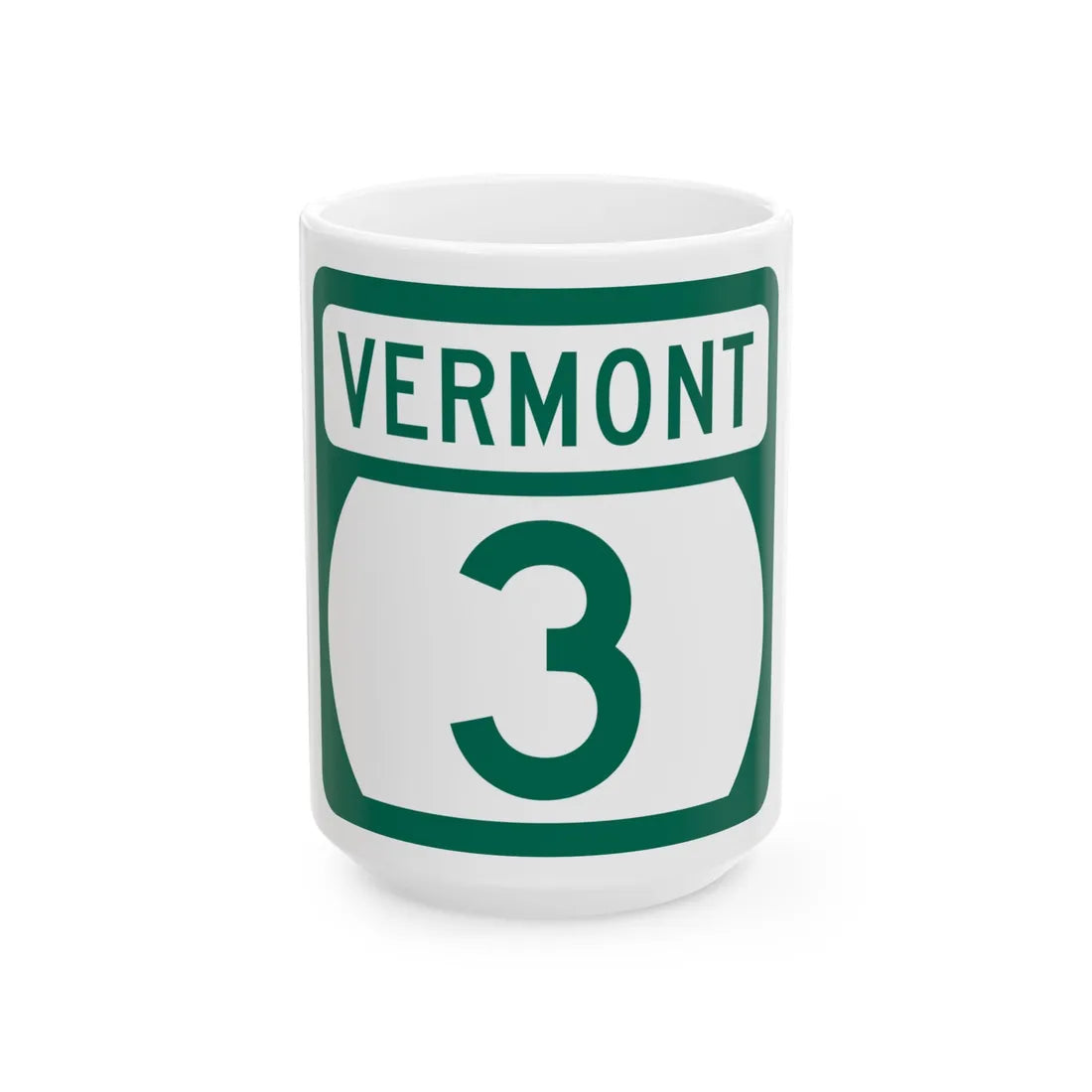 Vermont 3 (Vermont) (Road Sign) White Coffee Mug 15oz - Go Mug Yourself