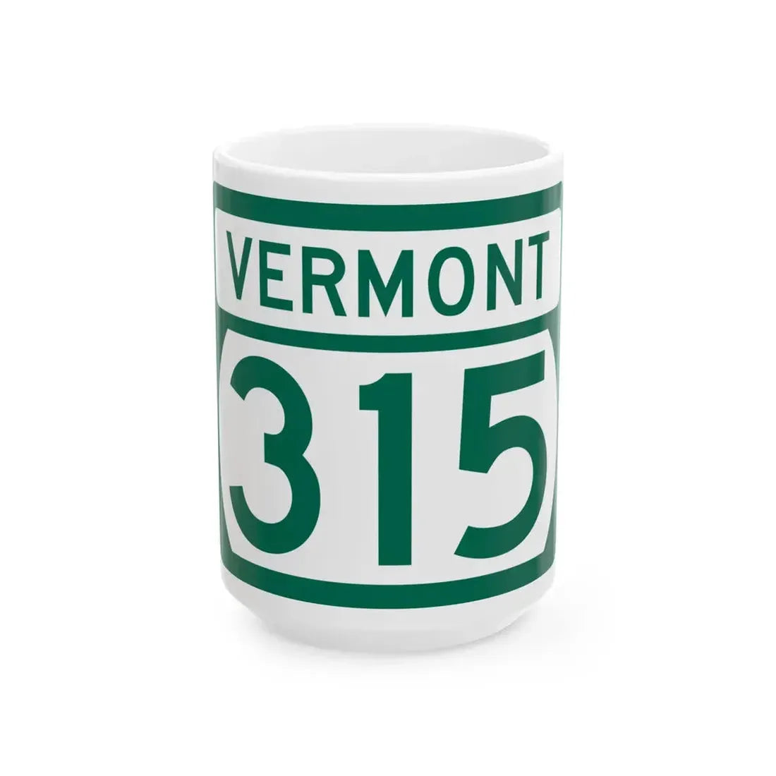 Vermont 315 (Vermont) (Road Sign) White Coffee Mug 15oz - Go Mug Yourself