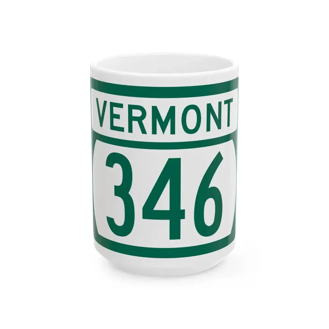 Vermont 346 (Vermont) (Road Sign) White Coffee Mug 15oz - Go Mug Yourself