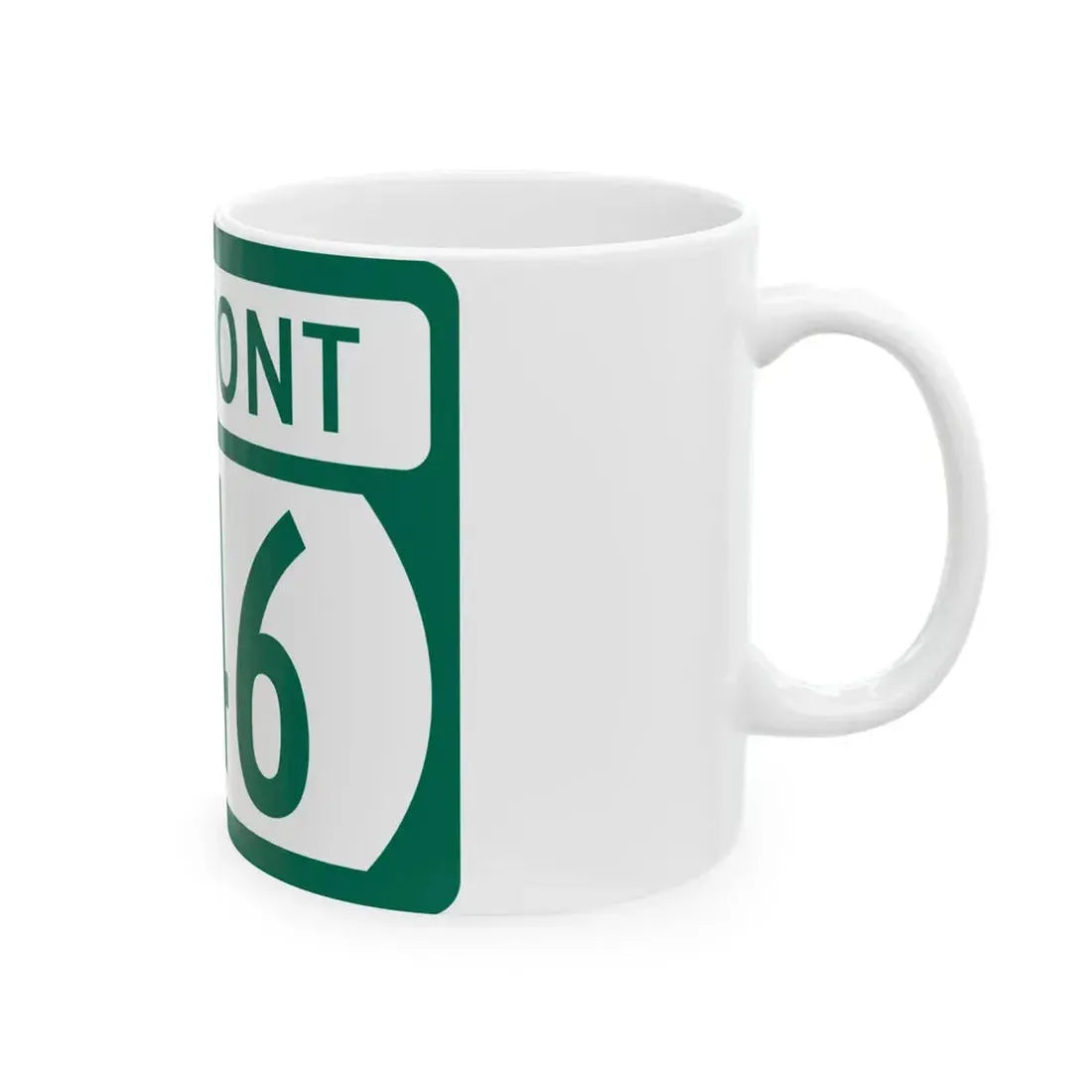 Vermont 346 (Vermont) (Road Sign) White Coffee Mug - Go Mug Yourself