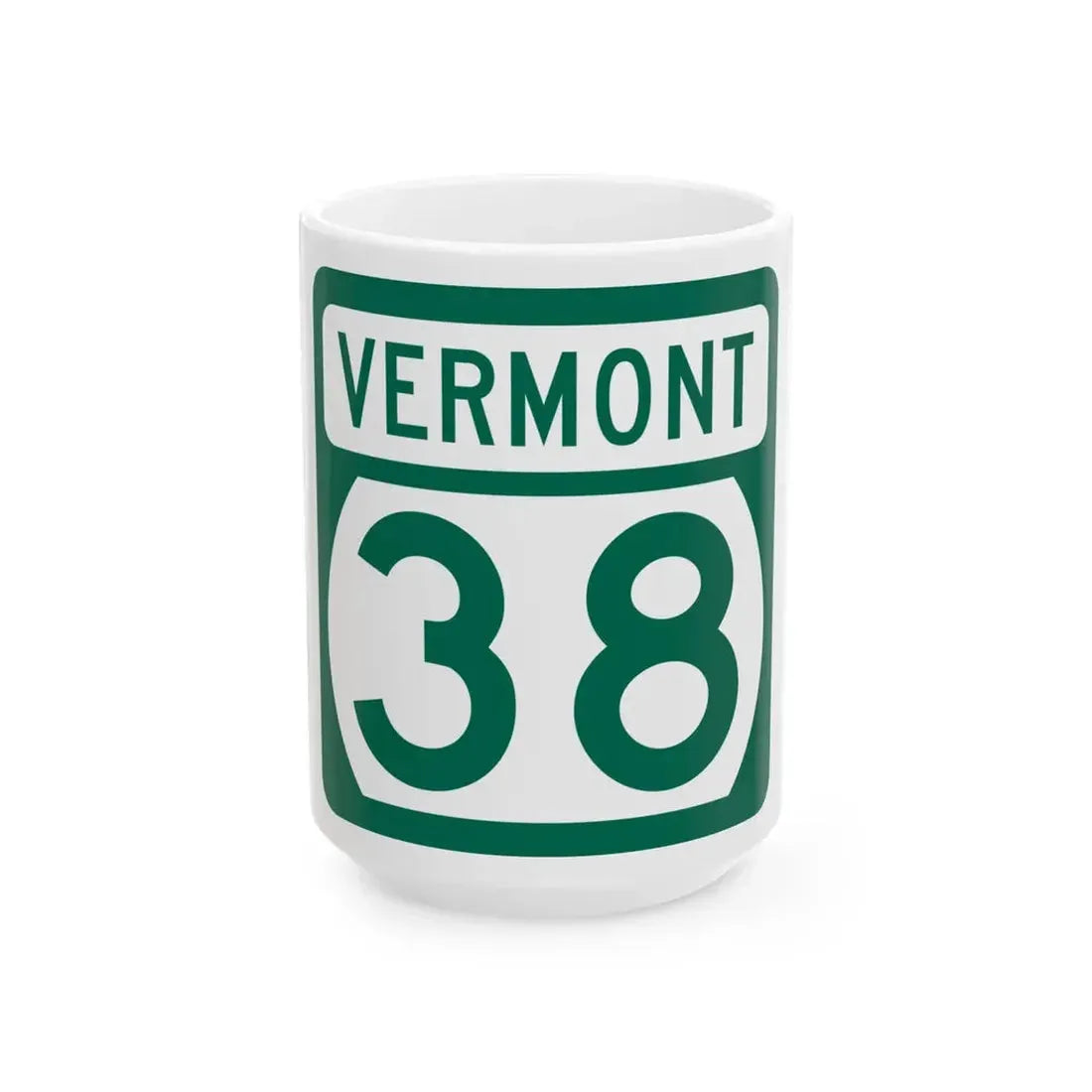 Vermont 38 (Vermont) (Road Sign) White Coffee Mug 15oz - Go Mug Yourself