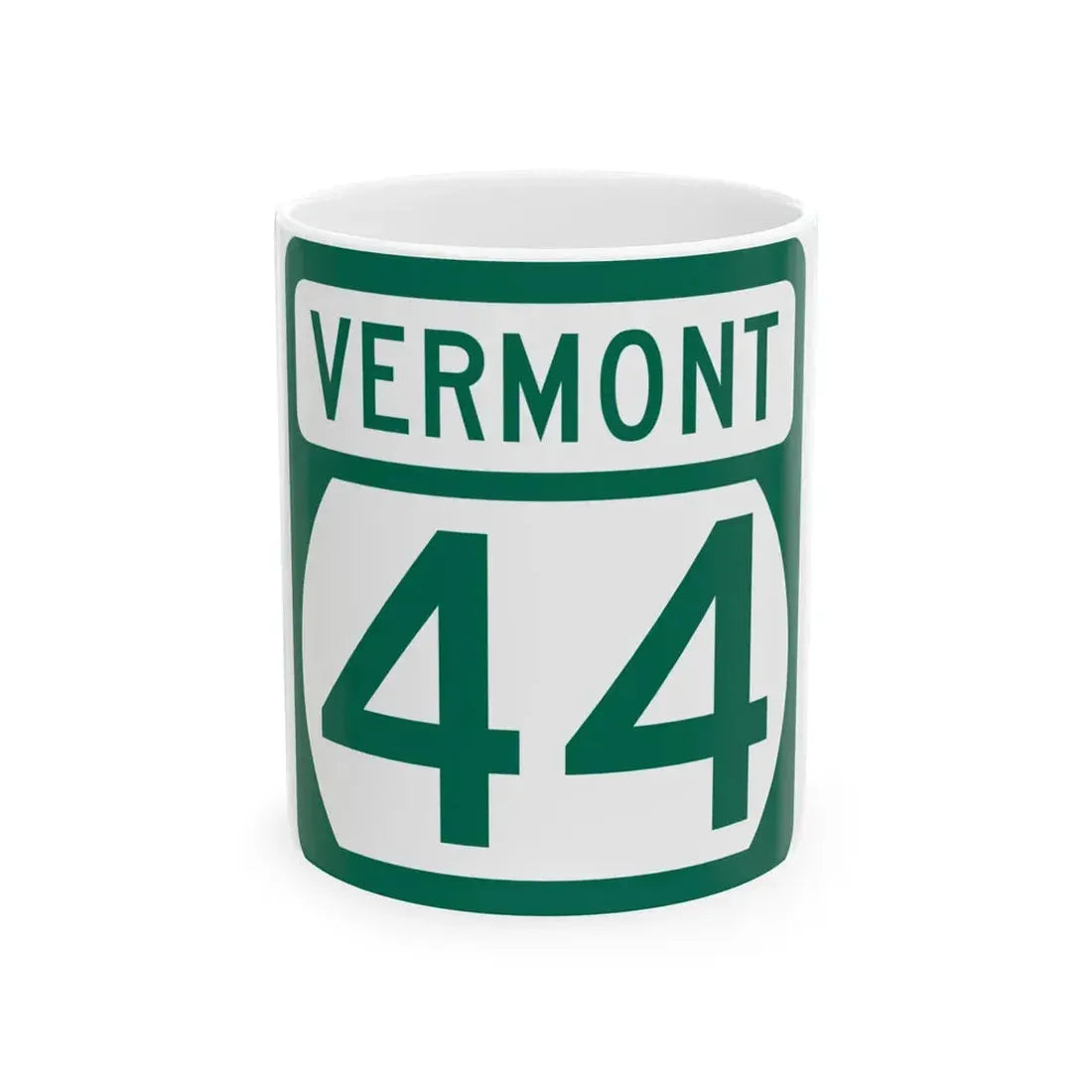 Vermont 44 (Vermont) (Road Sign) White Coffee Mug 11oz - Go Mug Yourself