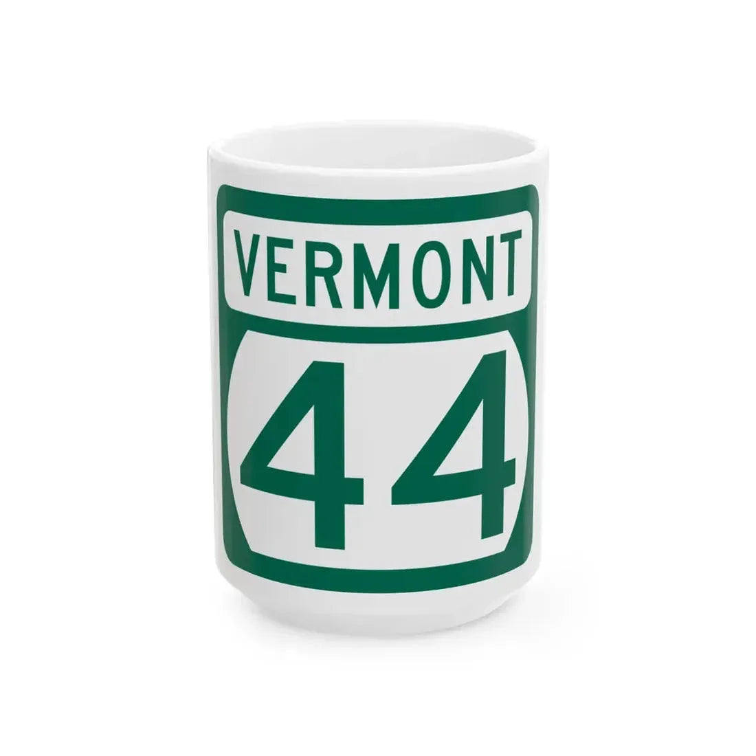 Vermont 44 (Vermont) (Road Sign) White Coffee Mug 15oz - Go Mug Yourself