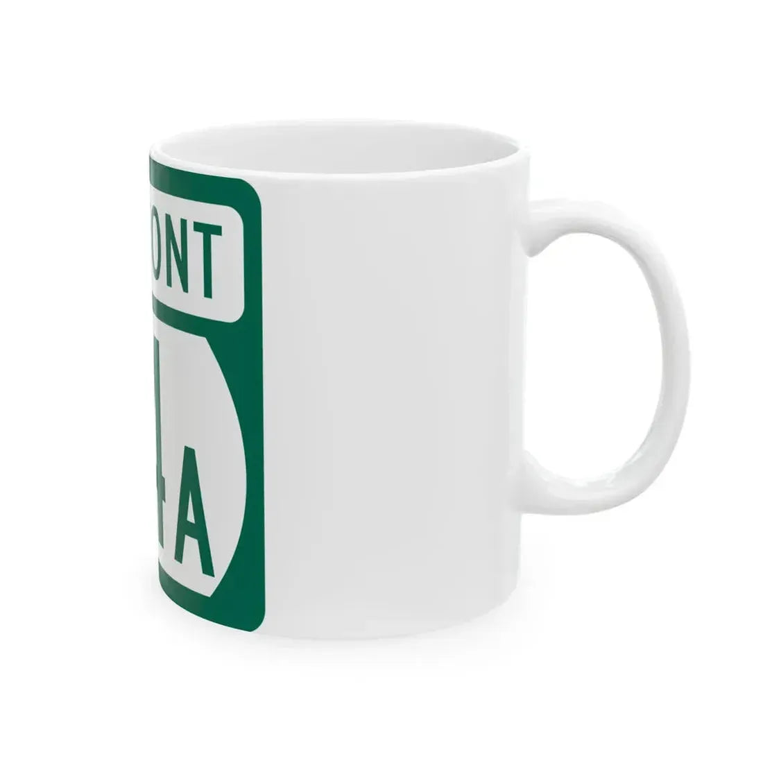 Vermont 44A (Vermont) (Road Sign) White Coffee Mug - Go Mug Yourself