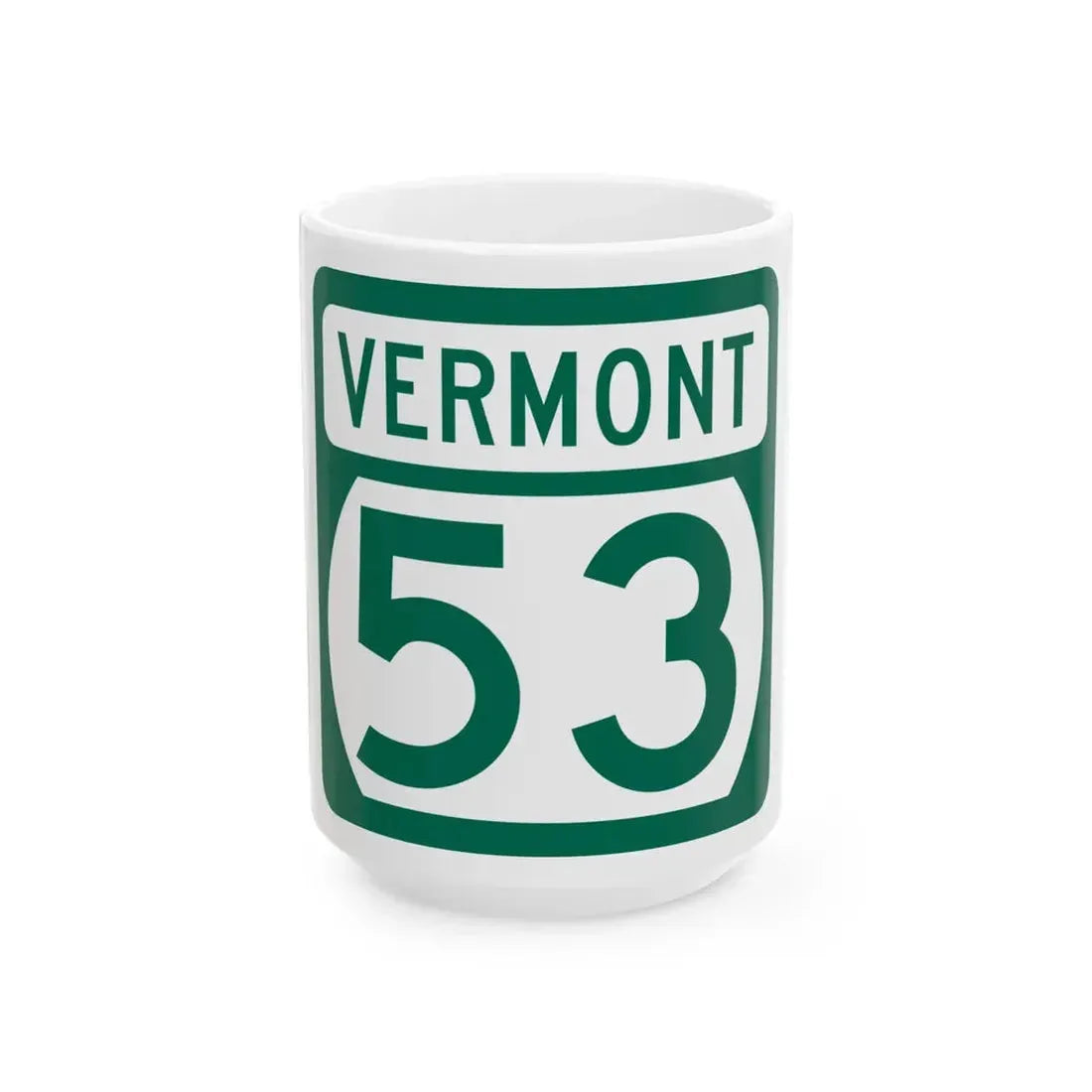 Vermont 53 (Vermont) (Road Sign) White Coffee Mug 15oz - Go Mug Yourself