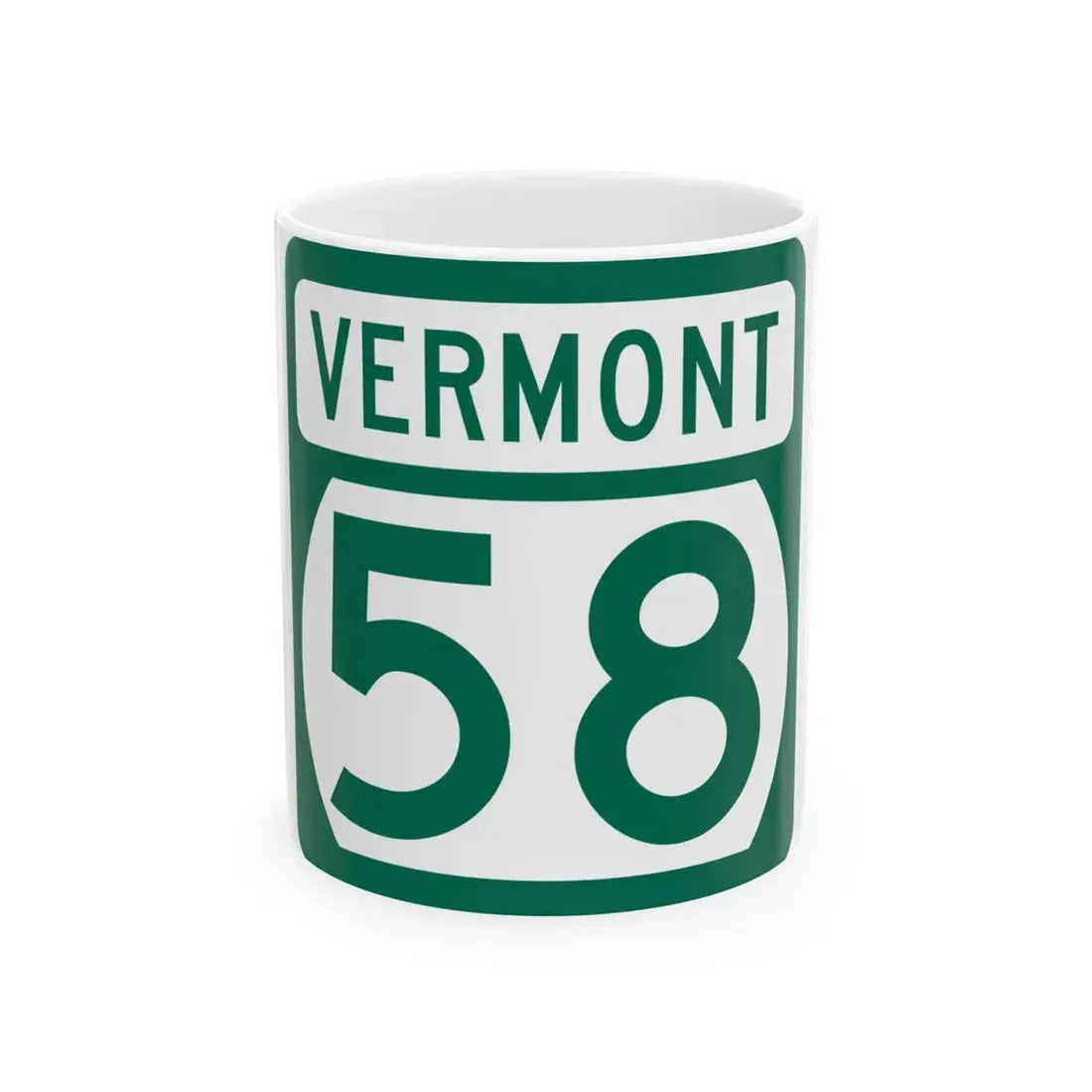 Vermont 58 (Vermont) (Road Sign) White Coffee Mug 11oz - Go Mug Yourself