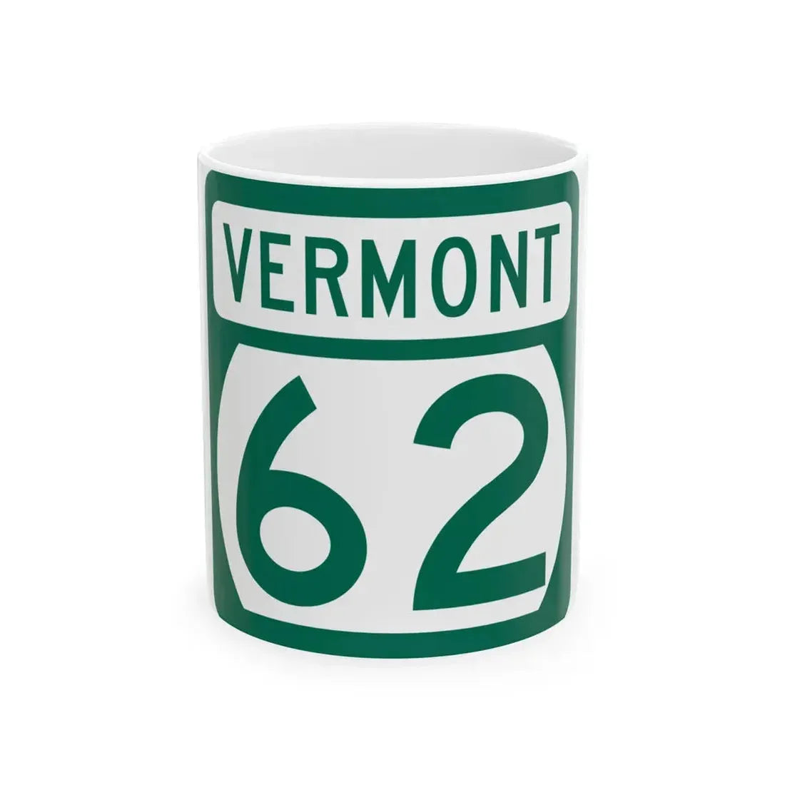 Vermont 62 (Vermont) (Road Sign) White Coffee Mug 11oz - Go Mug Yourself