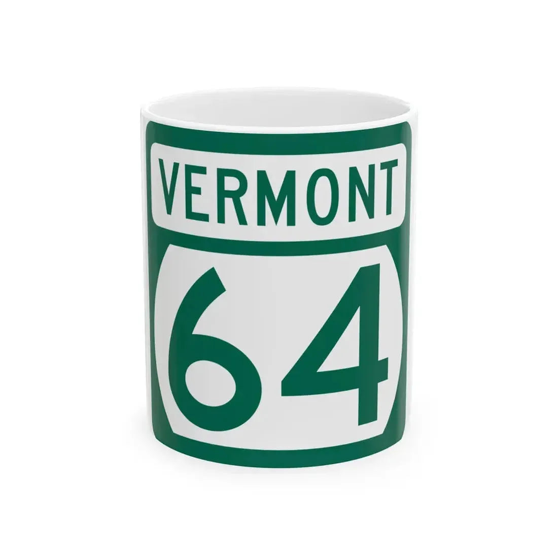 Vermont 64 (Vermont) (Road Sign) White Coffee Mug 11oz - Go Mug Yourself