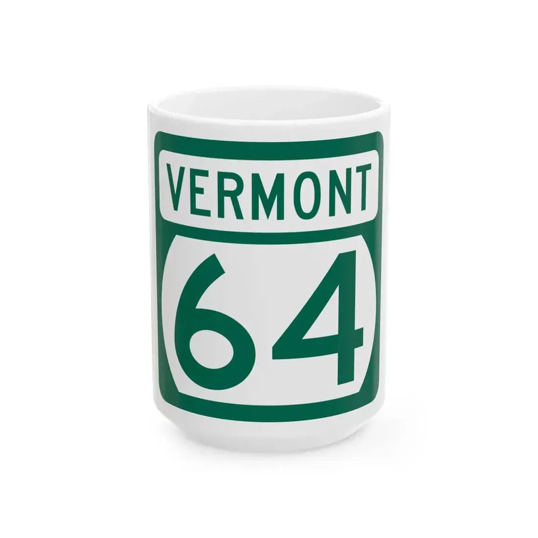Vermont 64 (Vermont) (Road Sign) White Coffee Mug 15oz - Go Mug Yourself