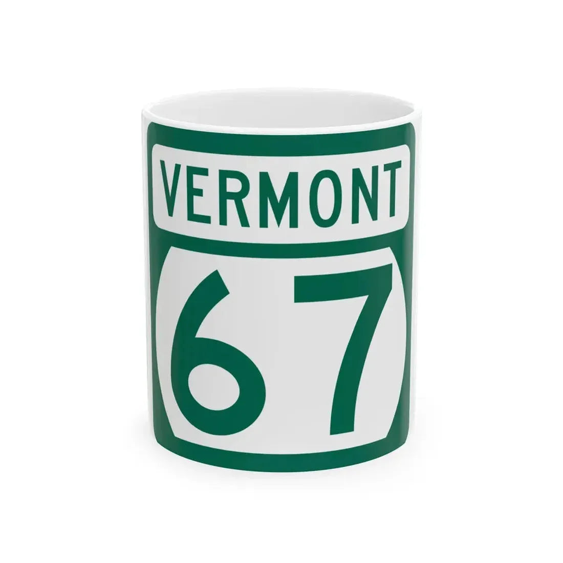 Vermont 67 (Vermont) (Road Sign) White Coffee Mug 11oz - Go Mug Yourself