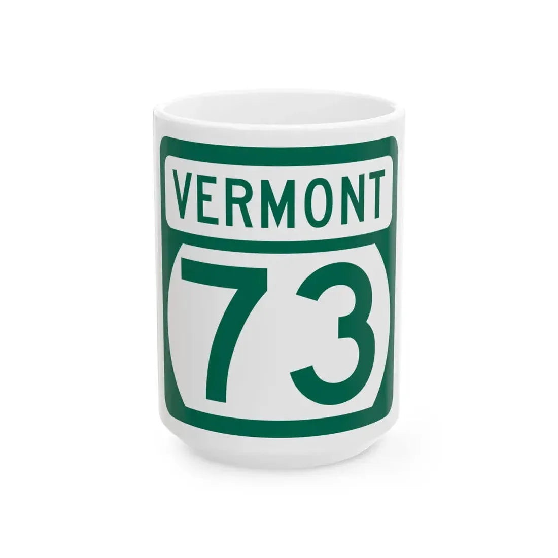 Vermont 73 (Vermont) (Road Sign) White Coffee Mug 15oz - Go Mug Yourself
