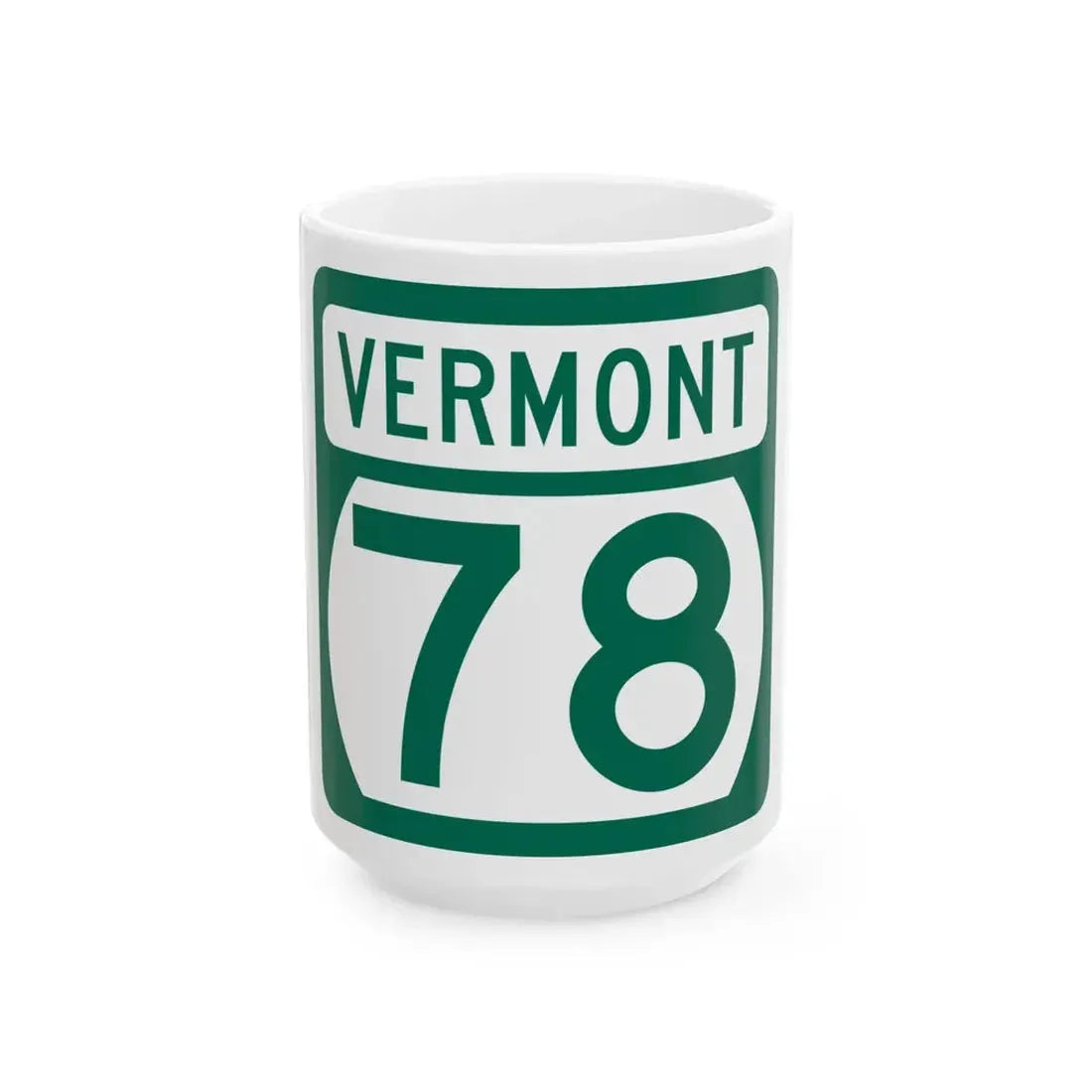 Vermont 78 (Vermont) (Road Sign) White Coffee Mug 15oz - Go Mug Yourself