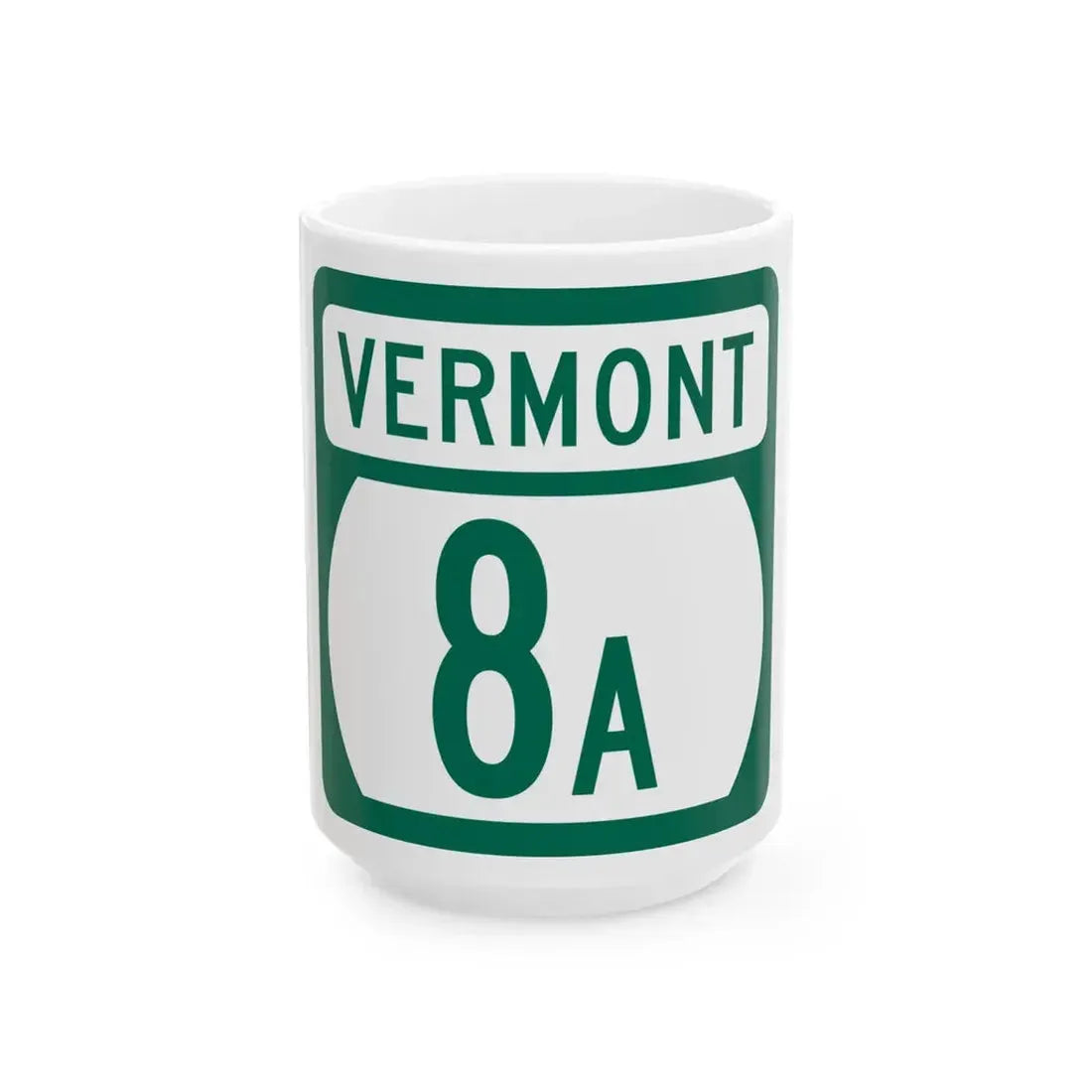 Vermont 8A (Vermont) (Road Sign) White Coffee Mug 15oz - Go Mug Yourself