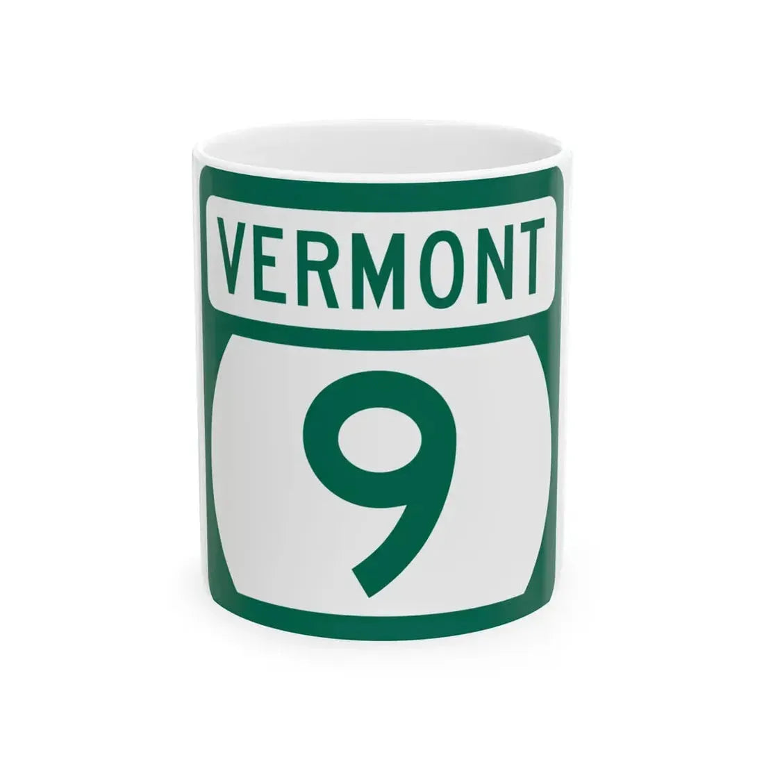 Vermont 9 (Vermont) (Road Sign) White Coffee Mug 11oz - Go Mug Yourself