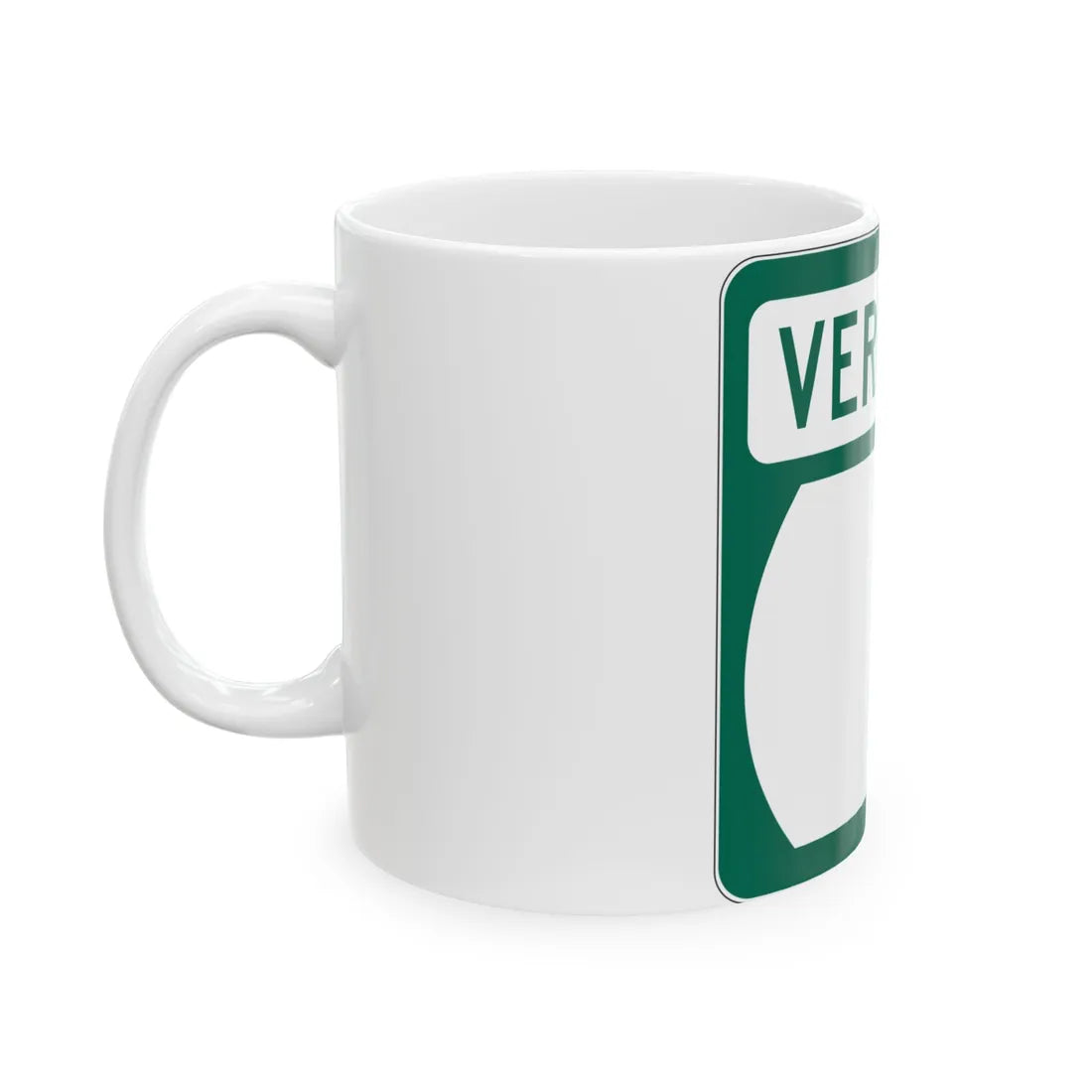 Vermont blank border (Vermont) (Road Sign) White Coffee Mug - Go Mug Yourself