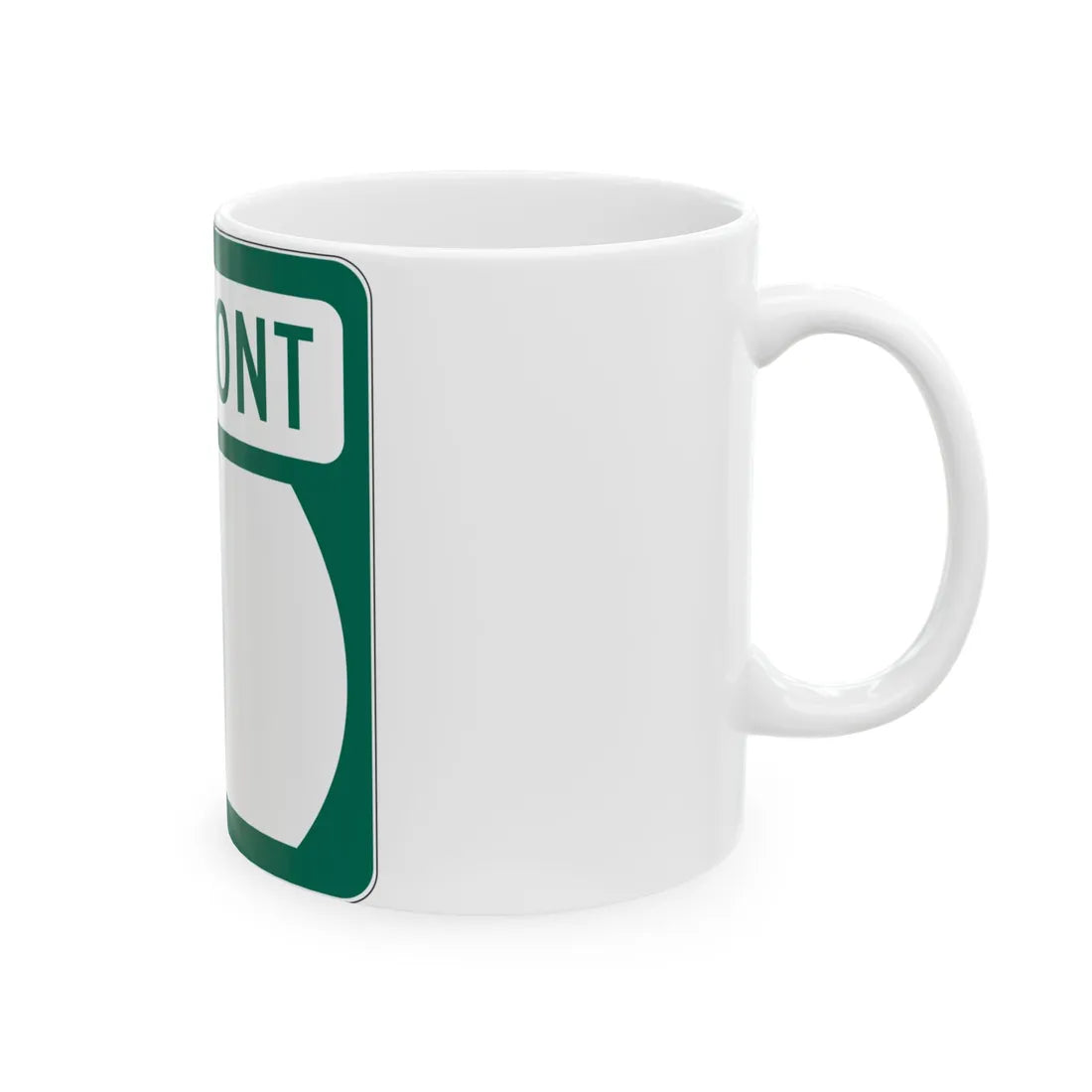 Vermont blank border (Vermont) (Road Sign) White Coffee Mug - Go Mug Yourself