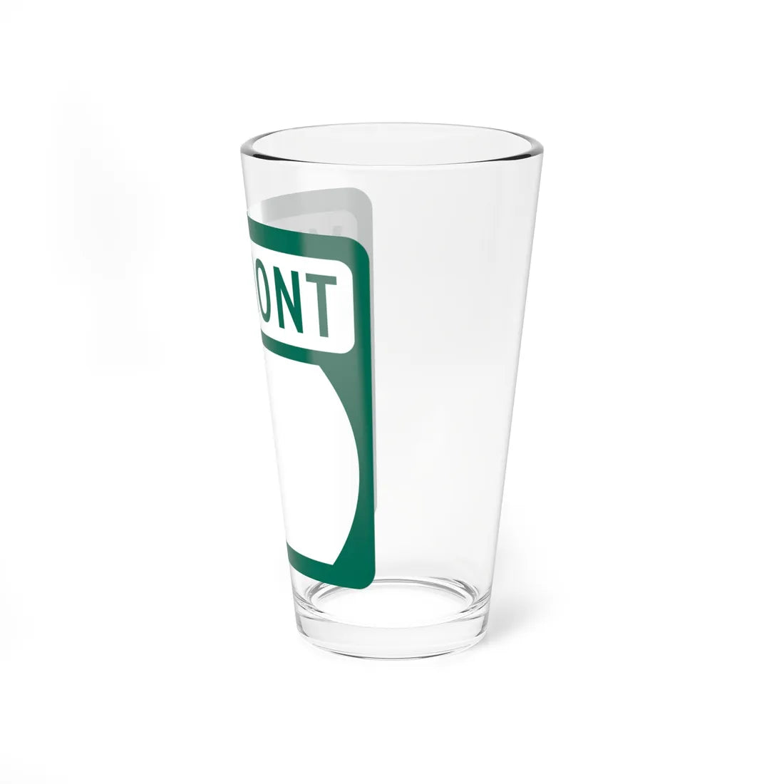 Vermont blank (Vermont) (Road Sign) Pint Glss 16oz - Go Mug Yourself