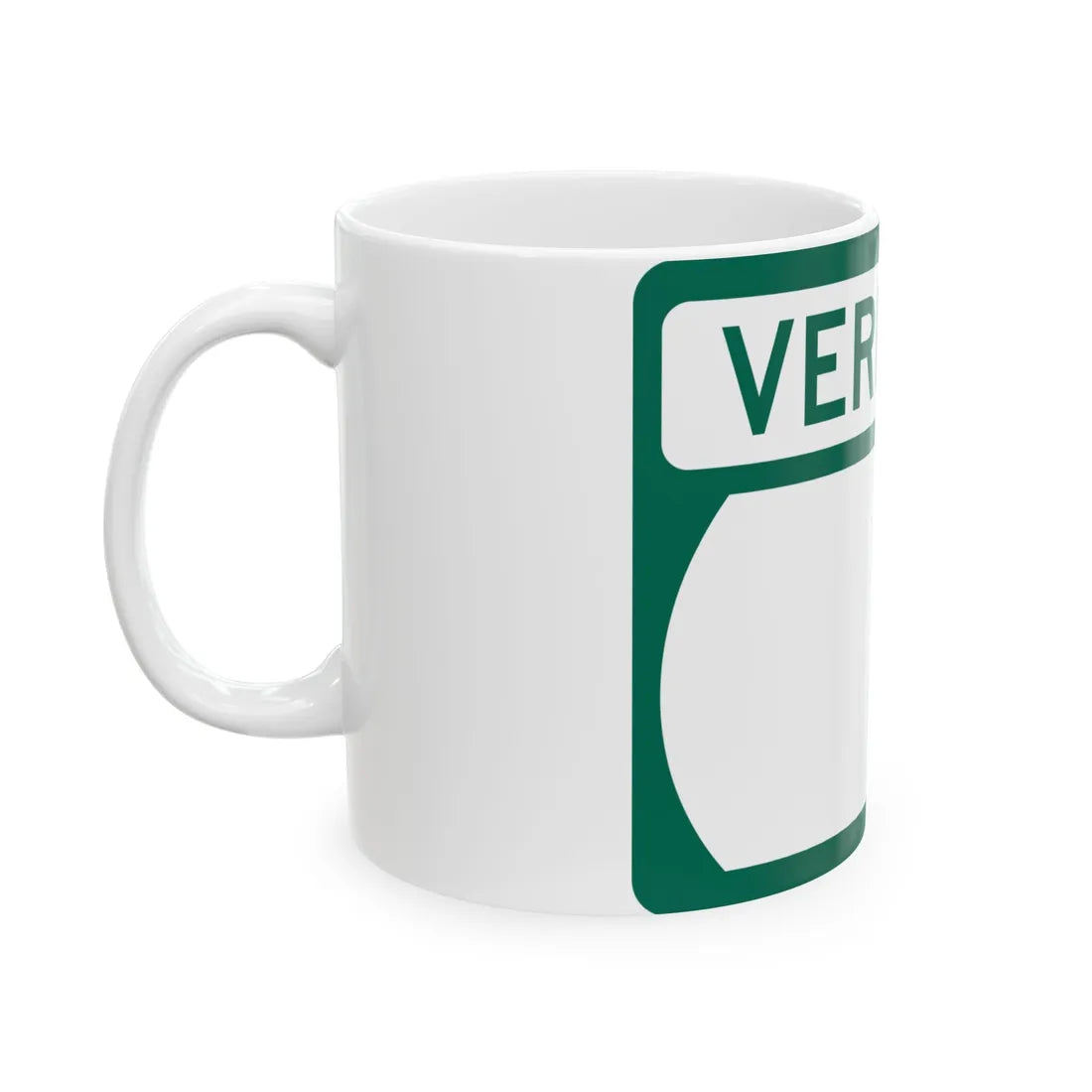 Vermont blank wide (Vermont) (Road Sign) White Coffee Mug - Go Mug Yourself