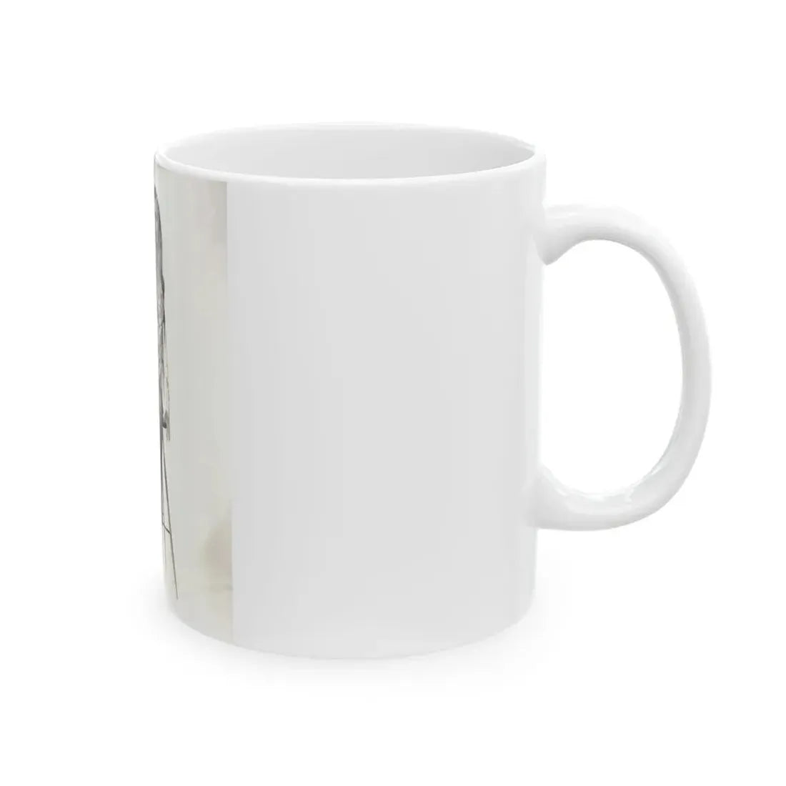Veronica Carlson #09 - 8x10 B&W Glamour Full Body Dress & Stockings Shot #01 (Vintage Female Icon) White Coffee Mug - Go Mug Yourself