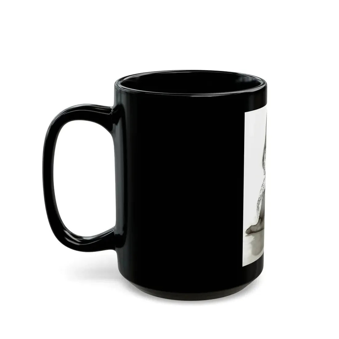Veronica Carlson #10 - 8x10 B&W Glamour Full Body Dress & Stockings Shot #02 (Vintage Female Icon) Black Coffee Mug - Go Mug Yourself