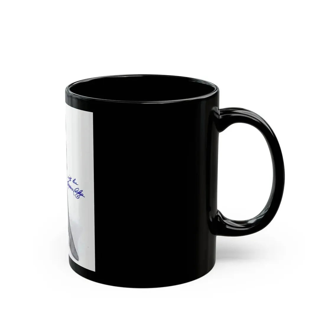 Veronica Carlson #10 - 8x10 B&W Glamour Full Body Dress & Stockings Shot #021 (Vintage Female Icon) Black Coffee Mug - Go Mug Yourself