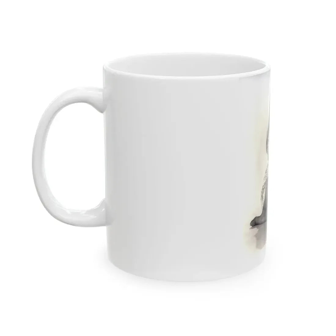 Veronica Carlson #10 - 8x10 B&W Glamour Full Body Dress & Stockings Shot #022 (Vintage Female Icon) White Coffee Mug - Go Mug Yourself