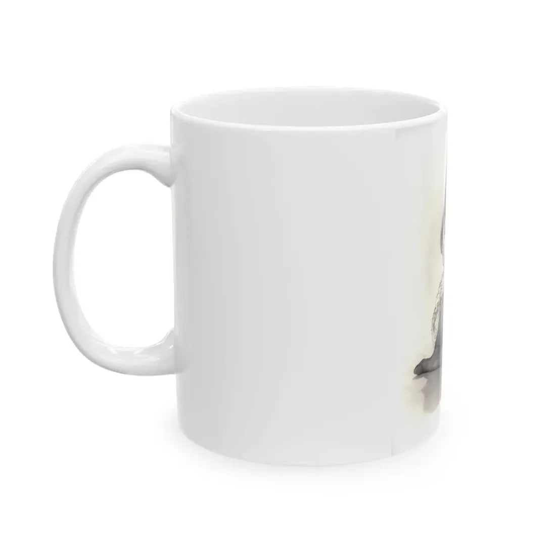 Veronica Carlson #10 - 8x10 B&W Glamour Full Body Dress & Stockings Shot #023 (Vintage Female Icon) White Coffee Mug - Go Mug Yourself