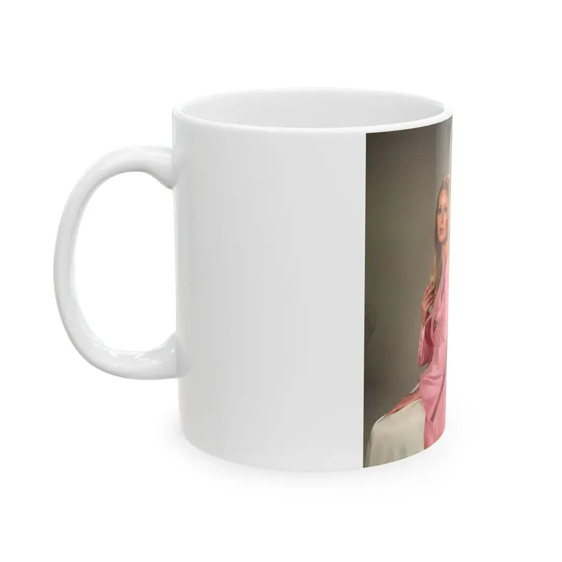 Veronica Carlson #101 with, Hammer Actress Kate O'Mara (Vintage Female Icon) White Coffee Mug - Go Mug Yourself