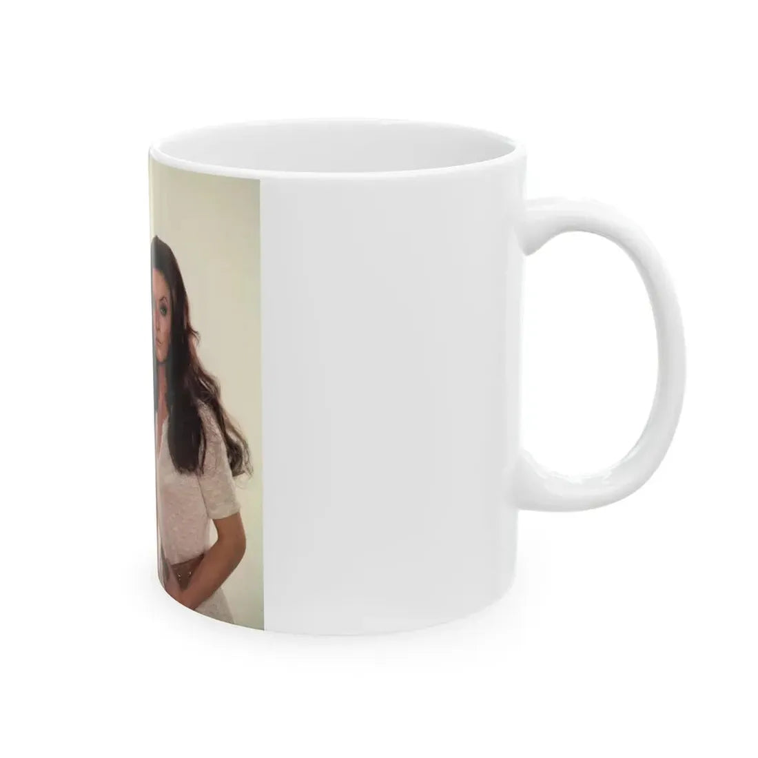 Veronica Carlson #102 with, Hammer Actress Kate O'Mara (Vintage Female Icon) White Coffee Mug - Go Mug Yourself
