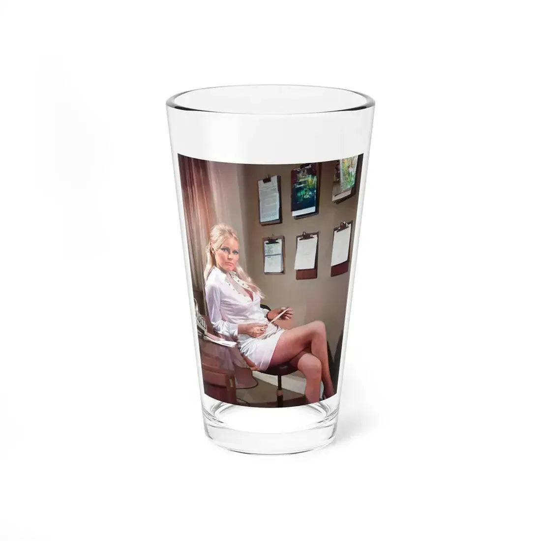 Veronica Carlson #123 (Vintage Female Icon) Pint Glass 16oz 16oz - Go Mug Yourself