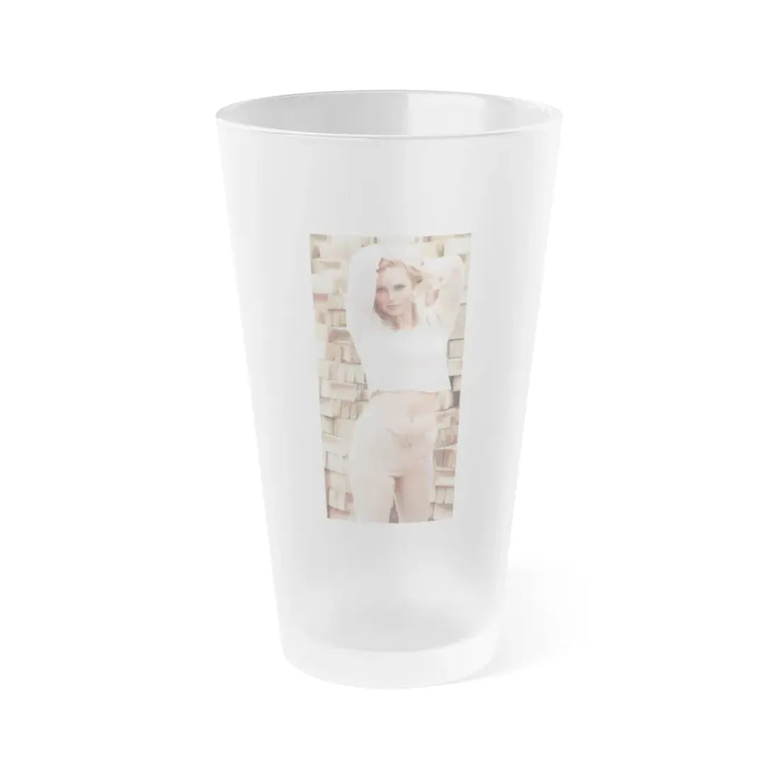 Veronica Carlson #129 (Vintage Female Icon) Frosted Pint Glass 16oz 16oz Frosted - Go Mug Yourself