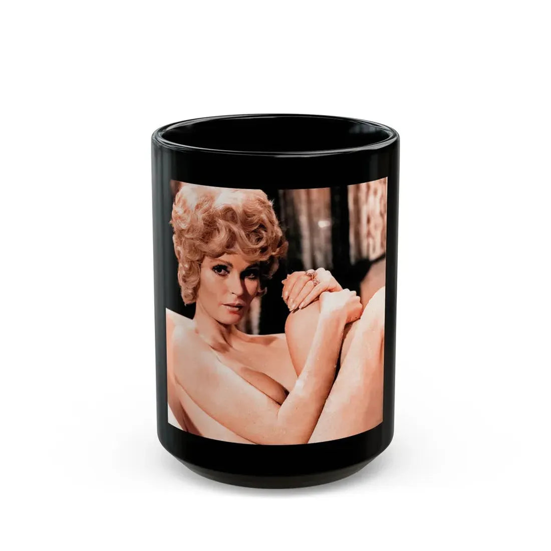 Veronica Carlson #131 (Vintage Female Icon) Black Coffee Mug 15oz - Go Mug Yourself