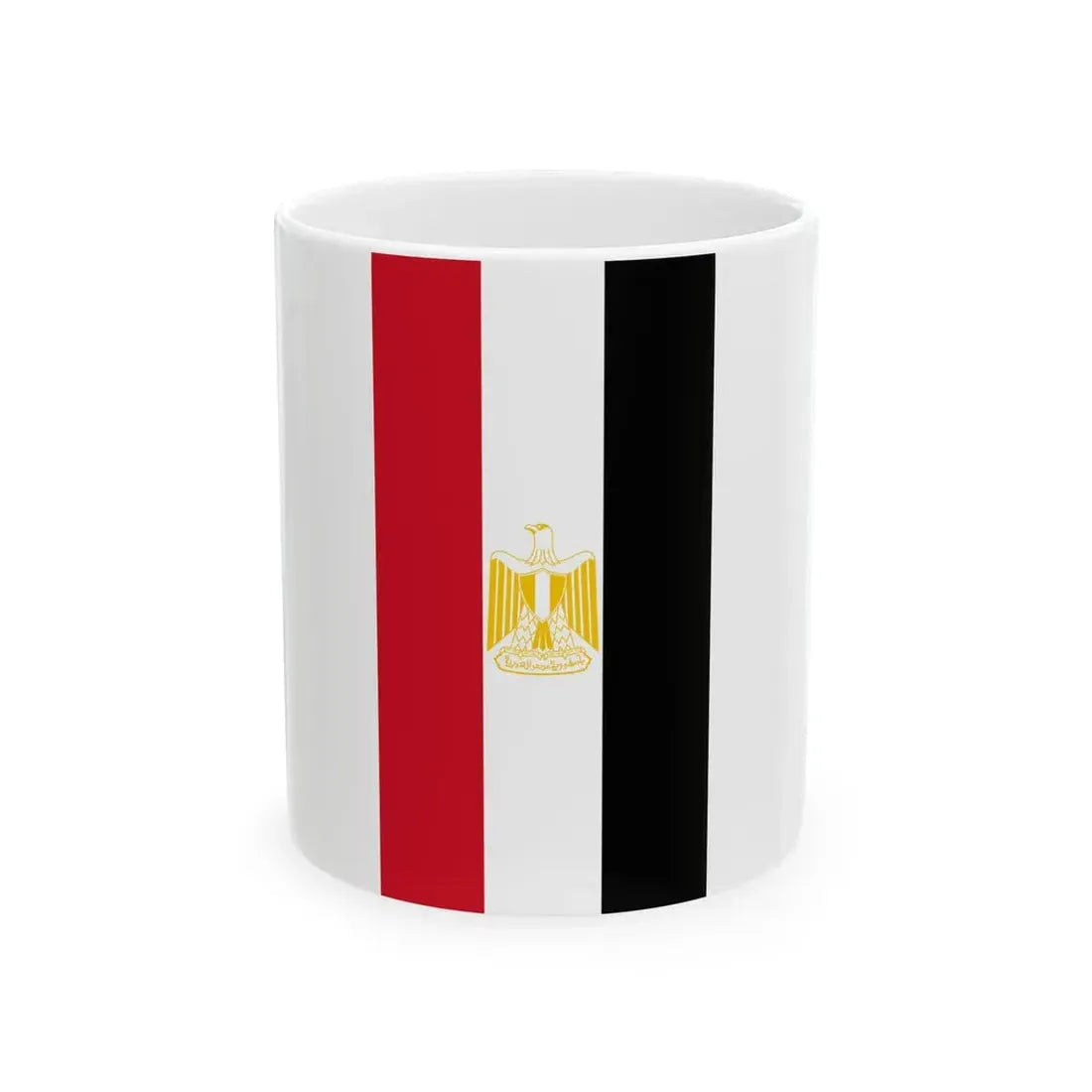 Vertical Flag of Egypt Coat of arms variant (Egypt) White Coffee Mug 11oz - Go Mug Yourself