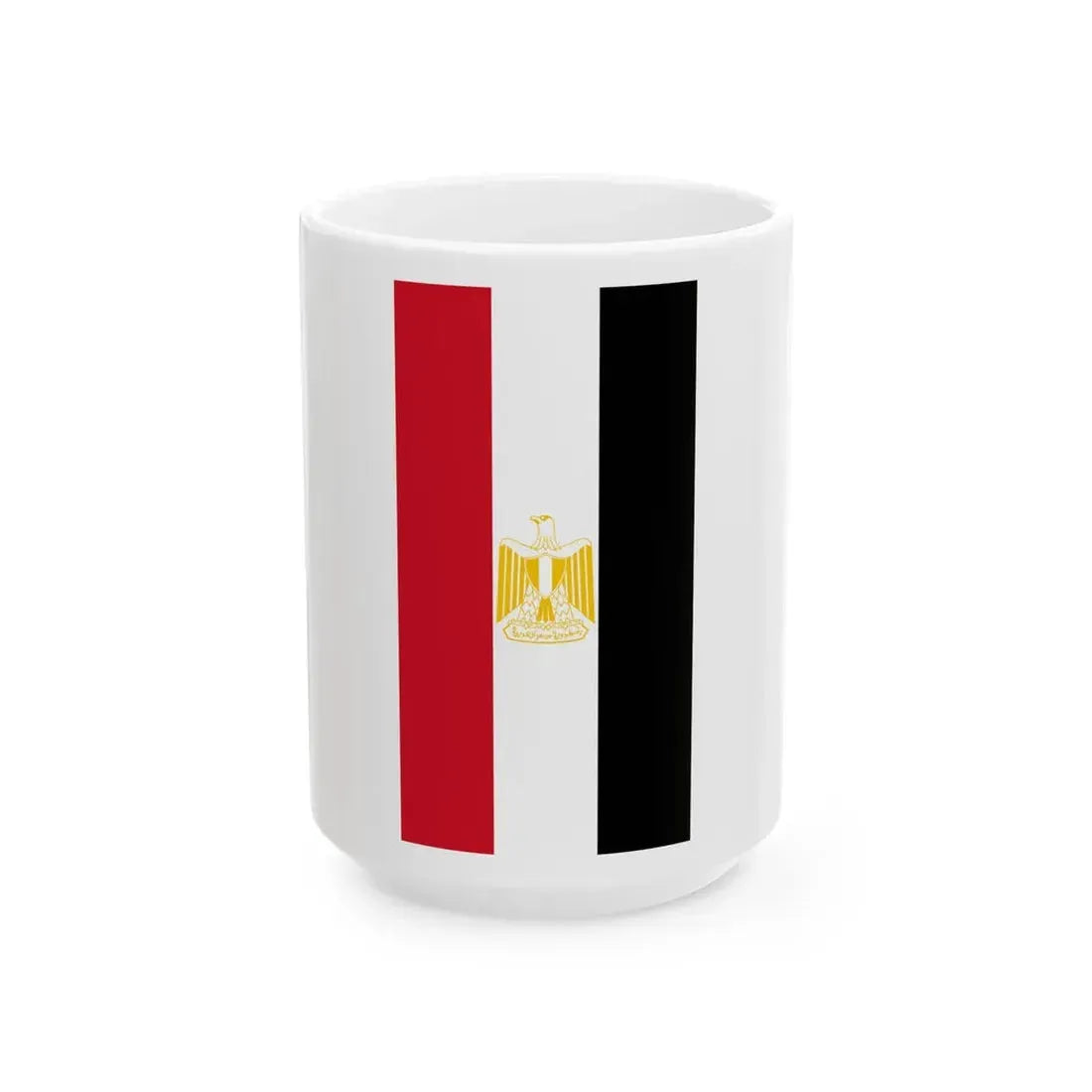 Vertical Flag of Egypt Coat of arms variant (Egypt) White Coffee Mug 15oz - Go Mug Yourself