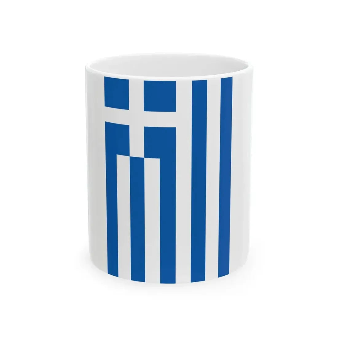 Vertical flag of Greece correct (Greece) White Coffee Mug 11oz - Go Mug Yourself