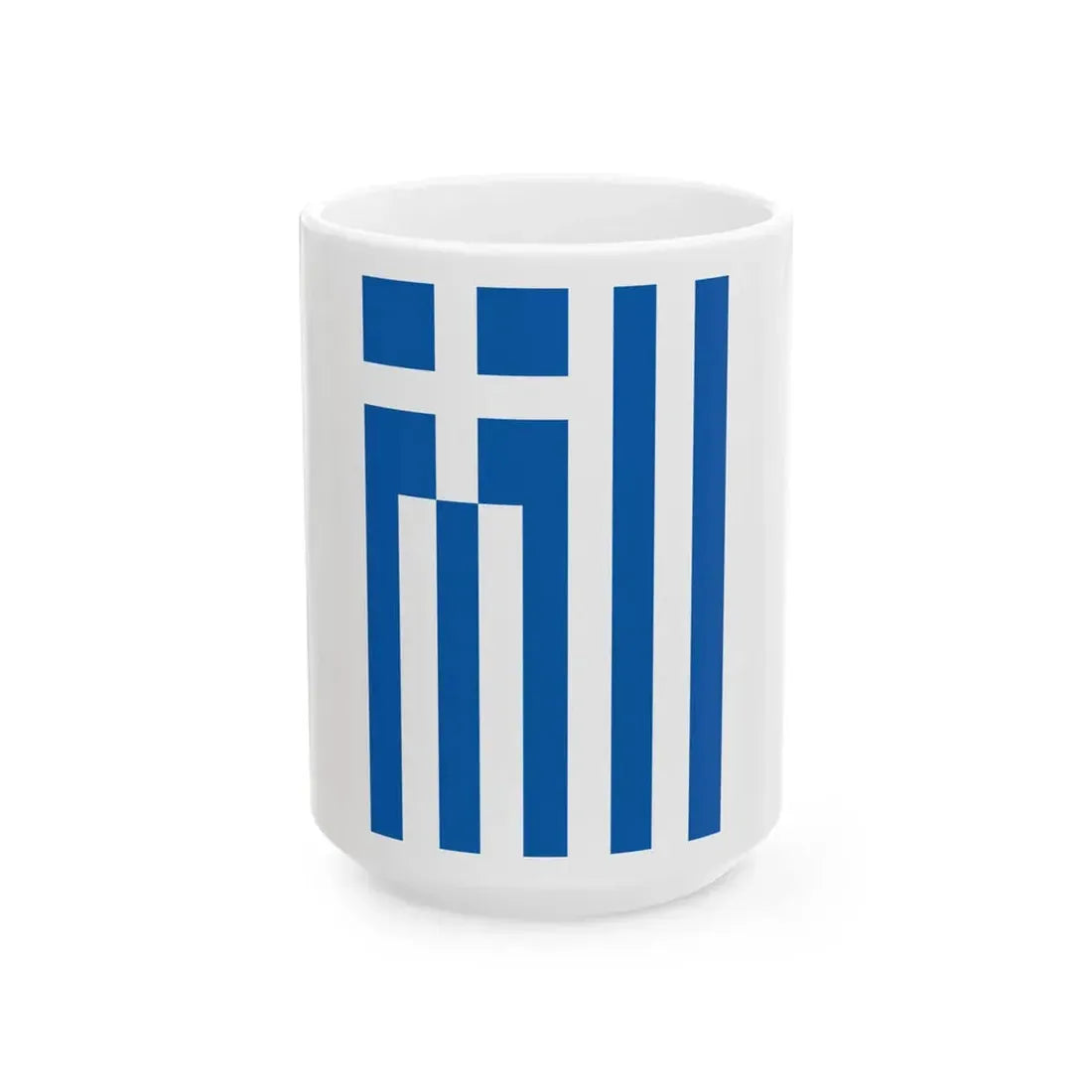 Vertical flag of Greece correct (Greece) White Coffee Mug 15oz - Go Mug Yourself