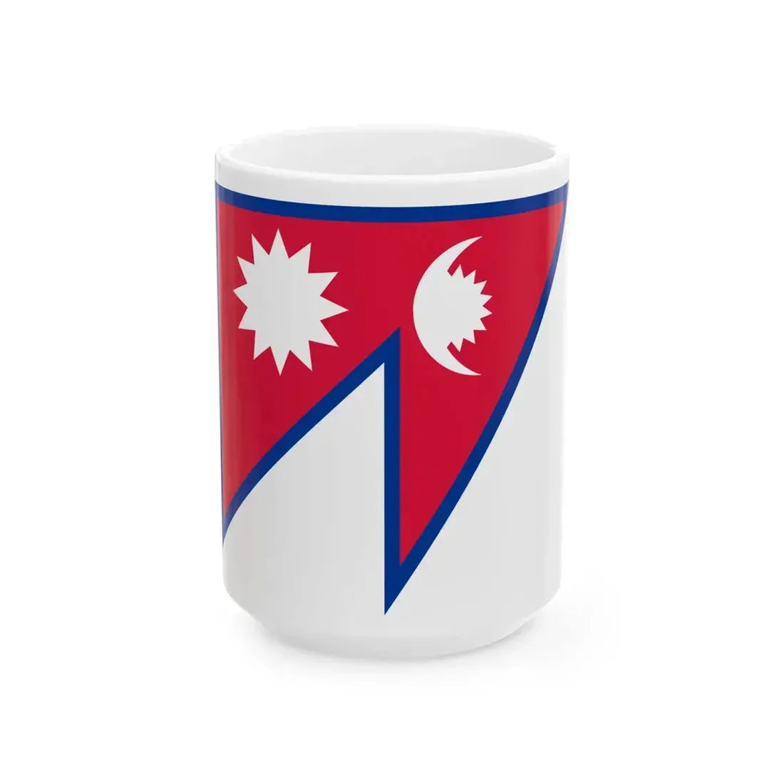 Vertical flag of Nepal (Nepal) White Coffee Mug 15oz - Go Mug Yourself