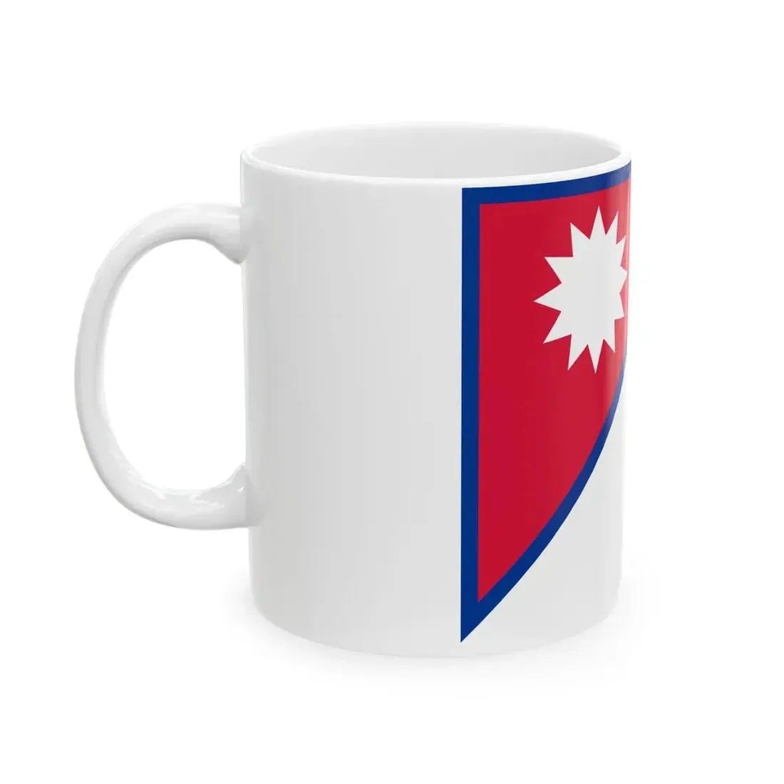 Vertical flag of Nepal (Nepal) White Coffee Mug - Go Mug Yourself