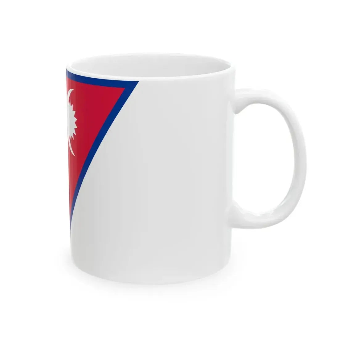 Vertical flag of Nepal (Nepal) White Coffee Mug - Go Mug Yourself