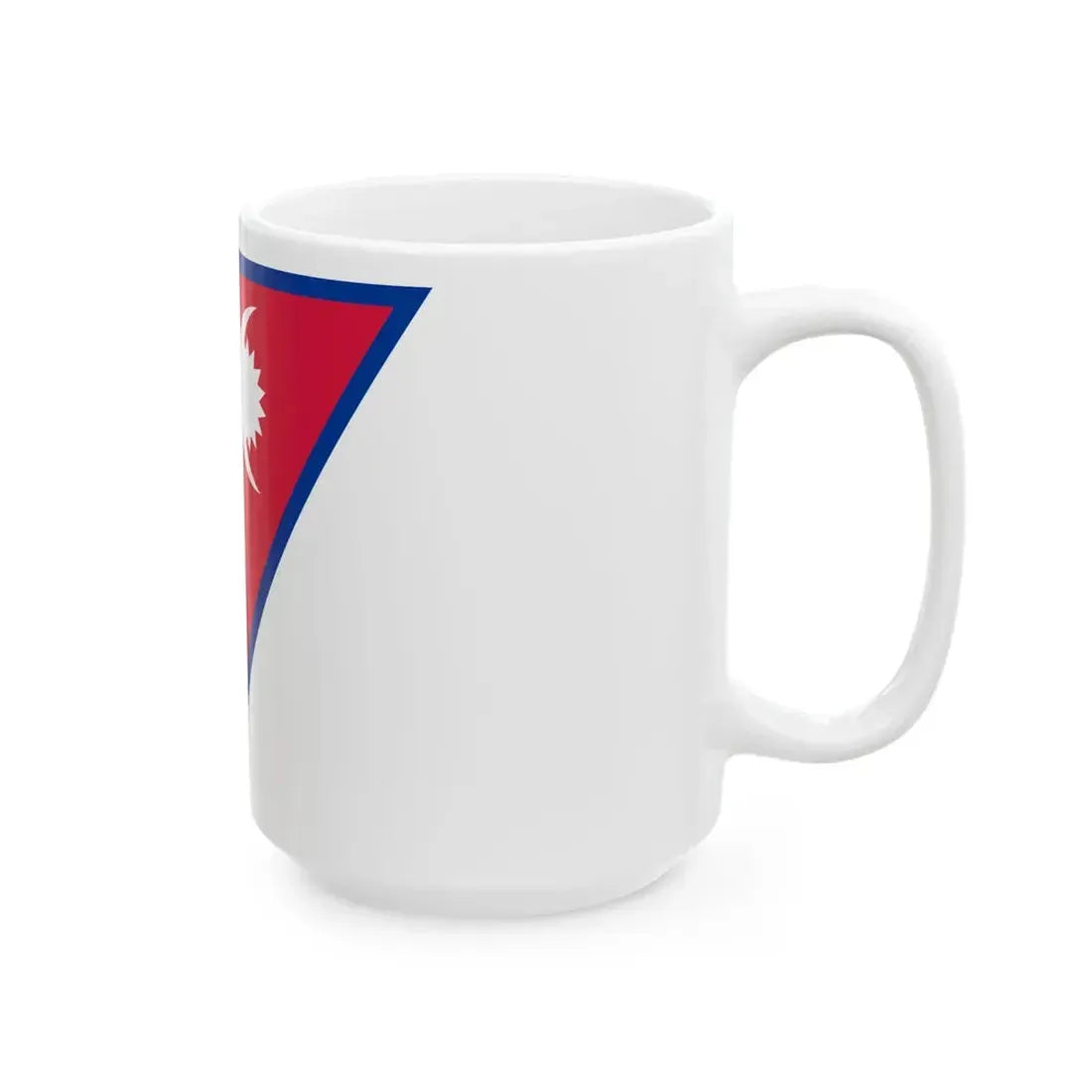 Vertical flag of Nepal (Nepal) White Coffee Mug - Go Mug Yourself
