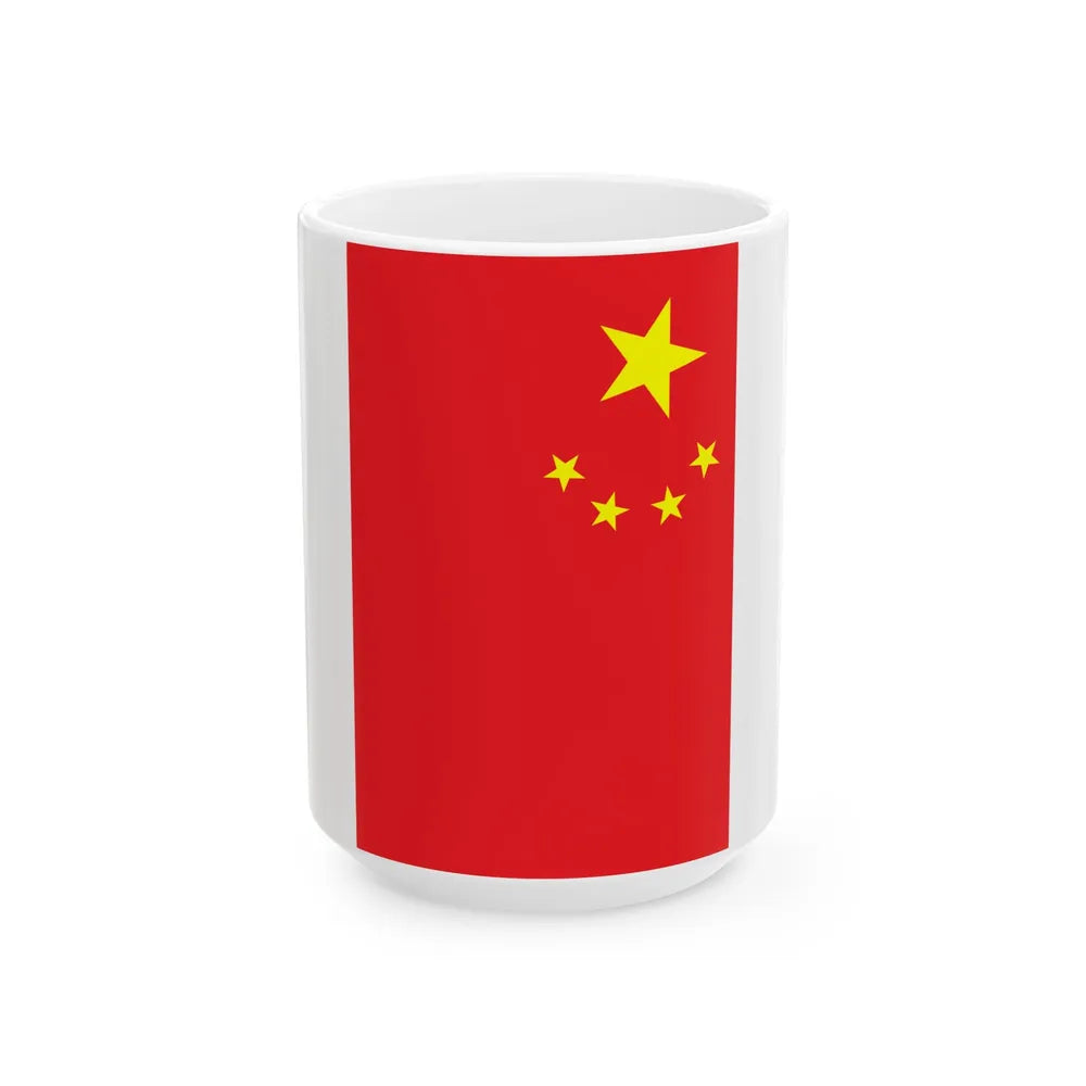 Vertical Flag of the Peoples Republic of China (China) White Coffee Mug 15oz - Go Mug Yourself